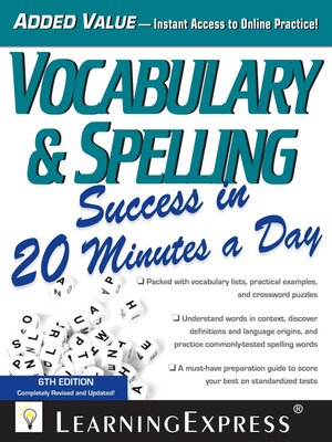 cover image of Vocabulary & Spelling Success in 20 Minutes a Day
